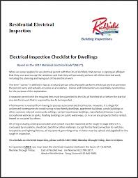Download checklists excel sheets for hvac design and installation. Free Printable Residential Electrical Inspection Checklist Template Checklist Templates