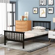 This design can be paired with the headboard or footboard of your choice. Beds Mattresses Frame Wood Platform Bed Twin Bed Frame W Headboard Wood Slat Support Expresso Beds Bed Frames