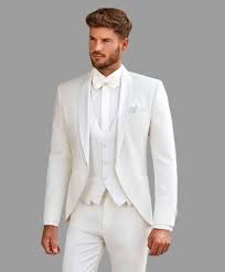 Men Suits Wedding White 3 Piece Suits Slim Fit Groom Wear Etsy White Tuxedo Wedding White Wedding Suit White Tuxedo Men