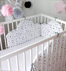 Bumper Baby Cloud And Stars Black And White Letti Per Bambini Paraurti Culla Idee Letto