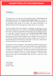 What matters most importantly is the content of the report and all the vital information. Sample Preface For Internship Report Internship Report Internship Psychology Internships