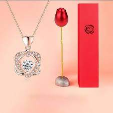 Creative Metal Rose Flower Box In 2021 Flower Necklace Necklace Diy Crystals