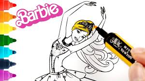 Printable dotted letter f tracing pdf worksheet written by coloringoo. Barbie Ballerina Coloring Pages Hd Coloring With Markers And Glitters Youtube