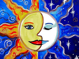 Day And Night By Karen Conine Funky Art Night Painting Celestial Art
