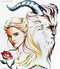 Ook zitten er huishoudelijke voorwerpen in die tot leven komen. Pin Van Alyssa Wavra Op Desenhos Arts Disney Tekenen Belle En Het Beest Disney Prinsessen