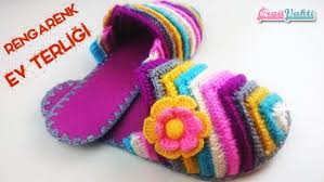 Kece Taban Renkli Ev Terligi Modeli Yapilisi Turkce Anlatimli Videolu Patik Modelleri Knit Shoes Stricken Schuhe Slippers Crochet Shoes Ve Shoes