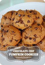3 Ingredient Pumpkin Chocolate Chip Cookies Recipe Pumpkin Chocolate Chip Cookies Cookie Recipes Spice Cake Mix And Pumpkin