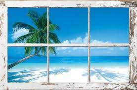 Santa monica beach surf canvas art print. Tropical Beach Window Poster Allposters Com