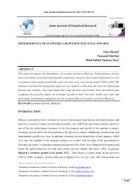 In a note today, the world bank said the weakness in the external sector is likely to persist. Pdf Determinants Of Economic Growth In Malaysia 1970 2010 Fauzi Hussin Academia Edu