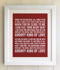 Framed Typography Lyrics Print Phil Collins Groovy Kind Of Love Picture Gift Look At You