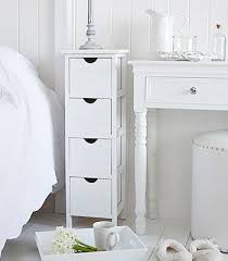 Dorset Narrow White 25 Cm Wide Slim 4 Drawers Bedside Table Deco Entree Maison Idee Chambre Mobilier De Salon