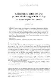 ( persatuan adalah dasar kesuksesan ). Pdf Grammatical Relations And Grammatical Categories In Malay The Indonesian Prefix Men Revisited