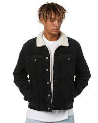 Insight Chunky Cord Borg Jacket Black Surfstitch