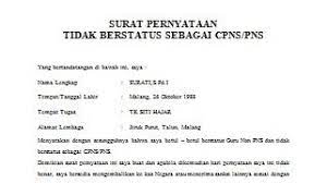 Savesave surat pernyataan tidak berstatus pns for later. Contoh Surat Pernyataan Bukan Pns Doc