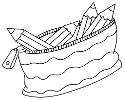 Cute Pencil Case Coloring Pages For Kids Coloring Pages For Kids School Coloring Pages Coloring Pages