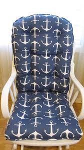 free ship glider or rocking chair cushions set in navy blue white anchors chair pads baby nursery rockers dutailier slipcovers for chairs nursery rocker rocking chair cushions