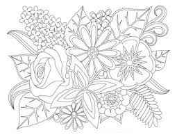 A smiling flower with petals and a thick stem; 112 Beautiful Flower Coloring Pages Free Printables For Kids Adults