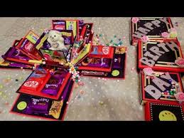 Handmade Creative Birthday Box For Boyfriend Chocolate Explosion Box With Four Layers Of Chocolates Teddy And Photos Birthday Explosion Box In 2020 Birthday Explosion Box Birthday Card Drawing Explosion Box