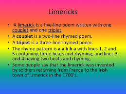 Limerick And Haiku Poetry Limericks A Limerick Is