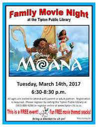 Movie licensing usa should donate $250k. Tipton Library On Twitter Family Movie Night At The Tipton Public Library Showing The Disney Movie Moana Register Https T Co Ctfgthsjmn Https T Co R9ataot1tc