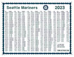 Seattle Mariners Printable Schedule