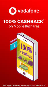 100 cashback on vodafone prepaid select recharges online paytm