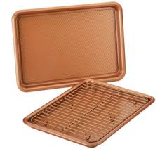 Both are rectangular, metal pans. Baking Sheets Qvc Com