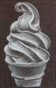 Black And White Ice Cream Cone Real Drawing Ice Cream White Colored Pencil By Mrstfox Resources Teachers Pay Teachers Colored Pencils Black Paper Drawing Black And White Drawing