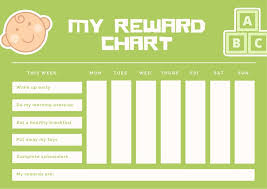 Green And White Toddlers Reward Chart Templates By Canva