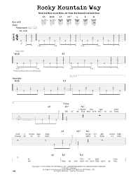 He was born in the summer of his 27th year comin' home to a place he'd never been before he left yesterday behind him, you might say he was born again you might say he found a key for every door. Rocky Mountain Way Sheet Music Godsmack Guitar Lead Sheet