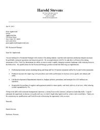 I would like to apply for the role of restaurant manager that i have seen advertised in (where) and (when). Restaurant Manager Cover Letter Example