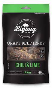 It is lean, low in fat and free of artificial colours, flavours and nitrates or nitrites. Chili Lime Beef Jerky Bigwig Jerky Co