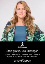 Skuespiller og komiker mia skäringer sier at hun har vært plaget med angst og panikk før hun gikk på scenen med. Pmj Artistgruppen Stort Grattis Mia Skaringer Guldbaggenominerad I Kategorin Basta Kvinnliga Huvudroll For Rollen Som Anna I Solsidan Facebook
