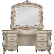 It is functional, and does the job of giving you a place to put on makeup, or whatever. Acme 90740 Gorsedd Bedroom Vanity Desk Mirror In Antique White Champagne
