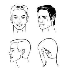 Four Man Outline Faces Vector Art - Download Vectors - 648151 Male Face Face Profile Face Outline