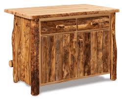 rustic aspen wood kitchen island from