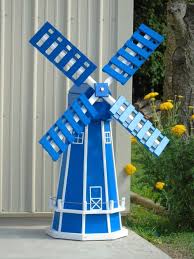 5 Ft Octagon Poly Dutch Windmill Blue With Whitetrim Garden Windmill Windmill Diy Wooden Windmill