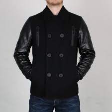 Nike Destroyer Jacket Peacoat With Leather Sleeves Leather Varsity Jackets Peacoat Jackets