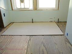 Maybe you would like to learn more about one of these? First Sheet Of Hardiebacker Tile Backer Board Laid In Thinset Mortar Flooring Tile Floor Backerboard