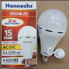 Lampu bohlam emergency led sx 28 watt rp. Lampu Led Hannochs 15 Watt Emergency 15w Sangat Terang 15wat 15 Wat W Genius Shopee Indonesia