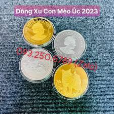 Cặp Tiền Xu Con Mèo Úc Vàng Bạc (kèm hộp nhung)
