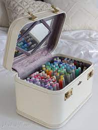 This Creative Method For Marker Storage Stows Your Art Supplies Art Supplies Storage Art Supply Organization Marker Storage