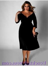 With Sleeves Ruched V Neck Empire Elegant Formal Plus Size Black Best Formal Dresses Plus Size Cocktail Dresses Elegant Black Dress