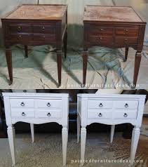 Antique End Tables Repainted White Furniture Makeover White Painted Furniture Antique End Tables