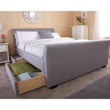 By prepac (381) amelia gray oak gray king bed with bookcase headboard. Hannover Grey 4 Drawer King Size Storage Bedstead