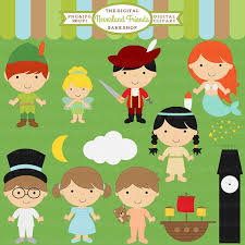 Peter Pan Tink Tinkerbell Fairy Fairies Clipart Clip Art Neverland John Michael Wendy Neverland Friends Clipart Clip Art Digital Stamps Friends Clipart