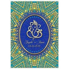 Eastern Turquoise Gold Ganesh Indian Wedding Invitation Indian Wedding Invitations Cheap Wedding Invitations Wedding Themes Unique