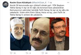 Yekta saraç'ın babası muhammed emin saraç, hayatını kaybetti. Yok Baskani Yekta Sarac Fatih Sarac Emin Sarac Ve Aileleri Koronaya Yakalandi Yerelin Gundemi