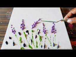 Lavender Field Simple Floral Abstract Painting Demonstration Project 365 Days Day 036 Abstract Floral Paintings Painting Demonstration Abstract Floral