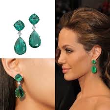 Teal Earrings ANGELINA Jolie Inspire LUXURY Green Diamond Earrings  Statement Teal Sapphire Earrings Cz PREMIUM Designer Bride Wedding Gift
